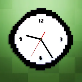 

Free Shipping 1Piece Retro Pixel Time Clock Retro Pixe Wall Clock For Room Decoration