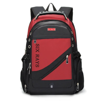 Оксфордский Швейцарский рюкзак с USB зарядкой 15,6 дюймов для ноутбука, мужской водонепроницаемый рюкзак для путешествий, Женская винтажная школьная сумка, рюкзак mochila - Цвет: Красный