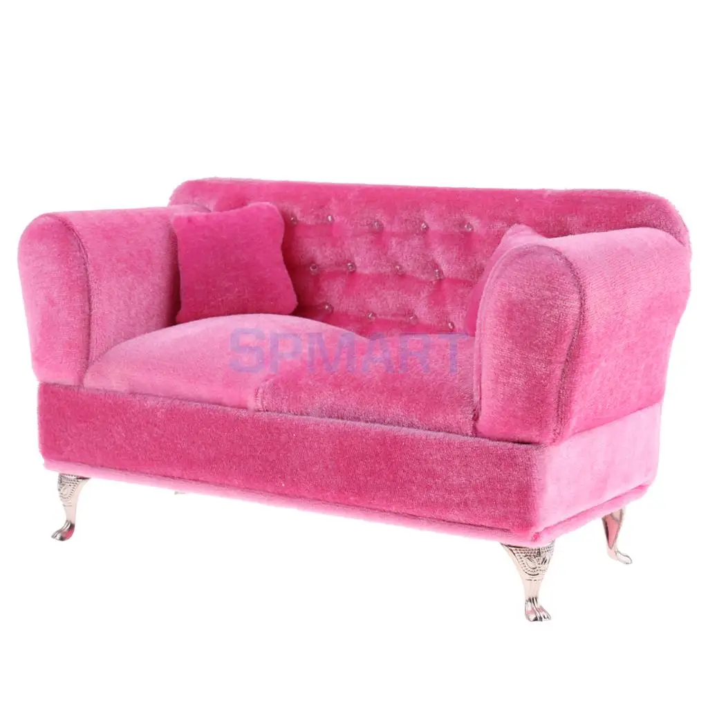 Изысканный розовый длинный диван с подушками мебель для 1/6 весы куклы аксессуары