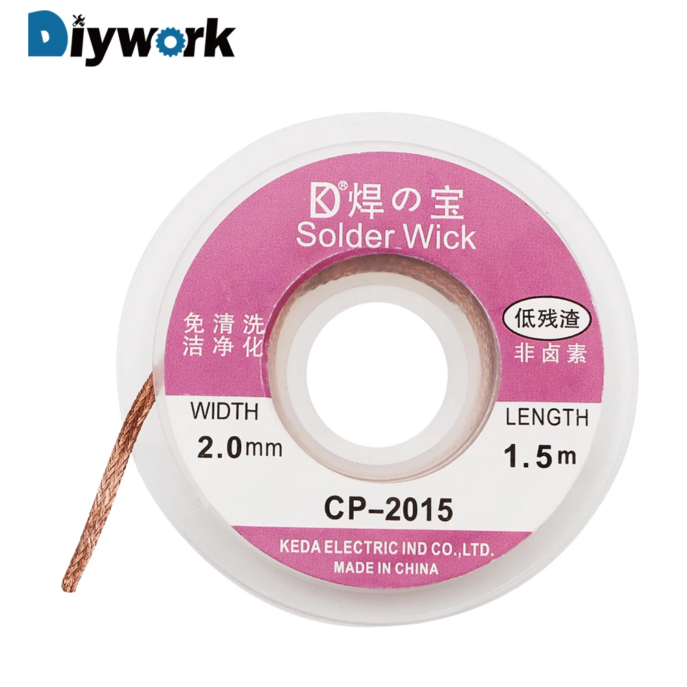 

1.5m * 2.0mm Solder Wick Remover Desoldering Braid Wire Sucker Soldering Supplies Cable Fluxed Flux