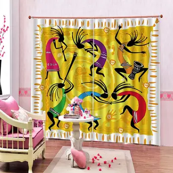 

cartoon curtains Luxury Blackout 3D Curtains For Living room Bedding room Office yellow curtains Blackout curtain