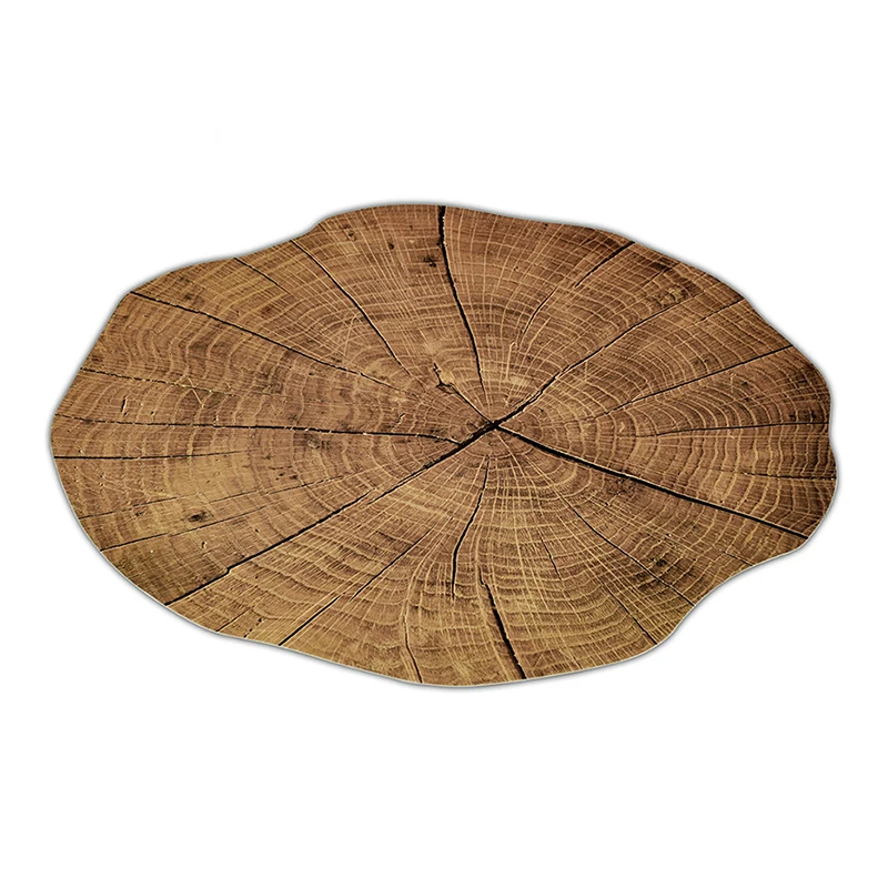 Wood Grain Placemat PVC Tea Cup Mat Dining Table Mat Plate Mat Coffee Coasters Bowl Disc Hot Mat Pads 1pc