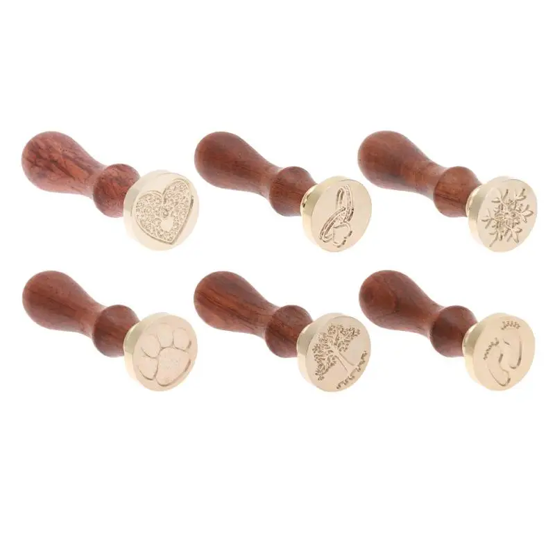

Retro Wax Seal Stamp Copper Head Wood Handle Wax Antique Sealing Stamp DIY Envelope Card Wedding Decorative Invitation