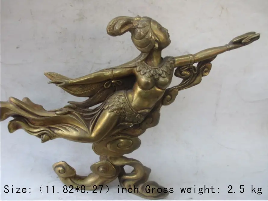 Exquisite Chinese mythology character brass statue of the goddess of