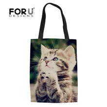 FORUDESIGNS милые Молящиеся кошки многоразовые большие тележки для женщин продуктовые хозяйственные сумки портативная тканевая сумка складные сумки для девочек