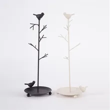 Necklace Holder Ring Display Storage Racks Retro Earring Ring Jewelry Vintage Bird Tree Stand Display Organizer Holder Show Rack