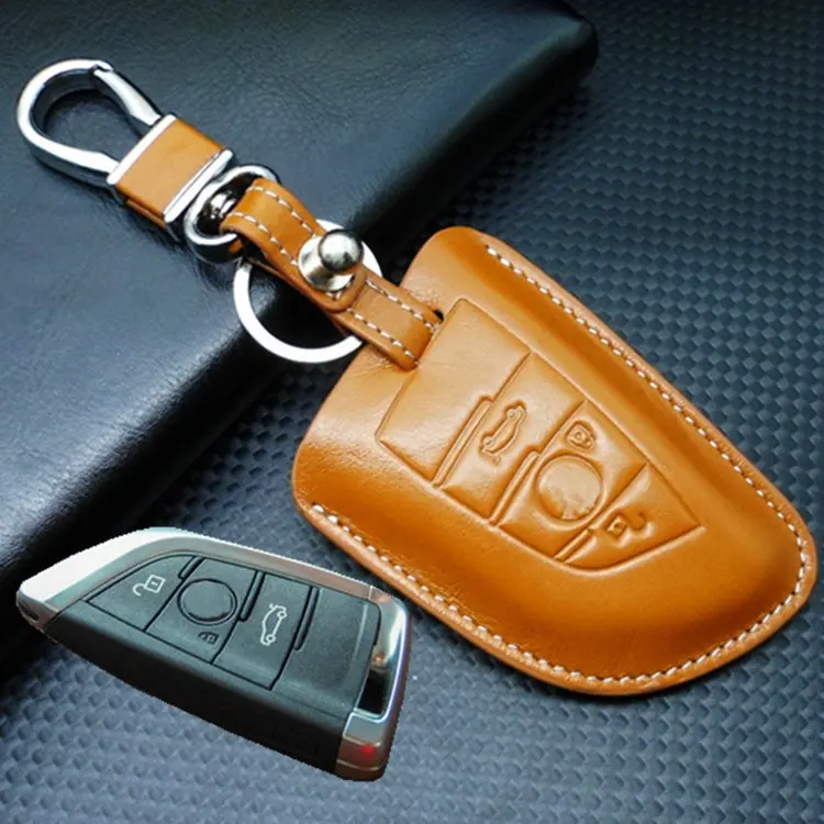 

NANZIHAN Leather Key Fob Cover Holder for BMW 2017 X5 F15 2014 X6 F16 2015 2016 2017 2018 7/5 Series 525 Key Case Accessories