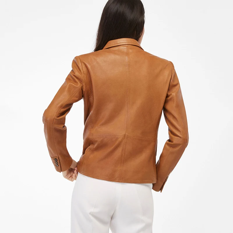 Модная брендовая кожаная куртка женская 2019 Новое поступление Весенний костюм воротник с одной пуговицей офисная искусственная кожа