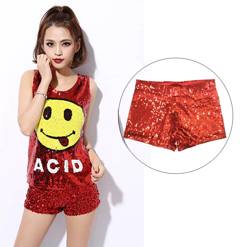 M XXL Women Stage Shorts Sequined Sexy Short Pants Girl Hip Hop