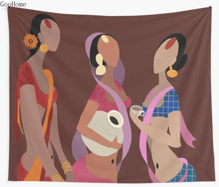 Три индийских для женщин стены Гобеленовое покрывало пляжные полотенца пледы одеяло для пикника йога коврики украшения дома