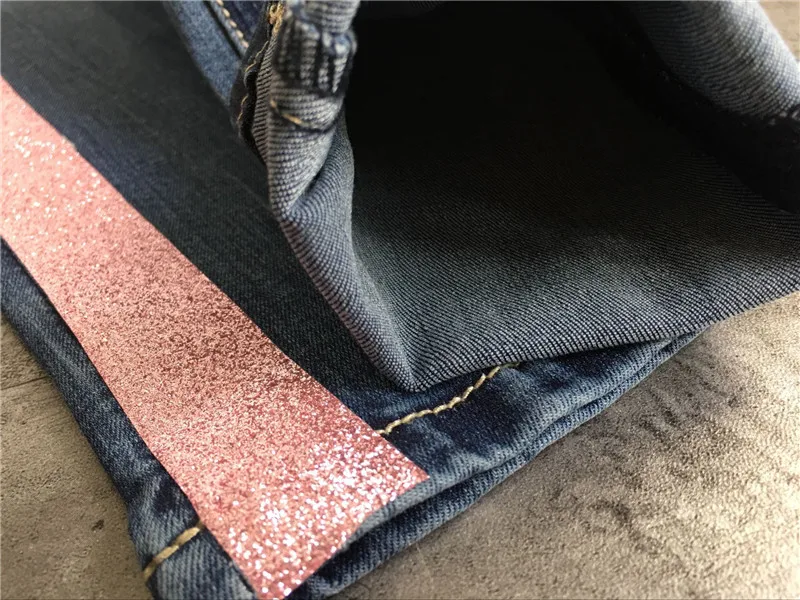 Новые модные розовые в полоску джинсы Для женщин стрейч средней посадки женские джинсы скинни плюс Размеры тонкий роковой джинсовые штаны