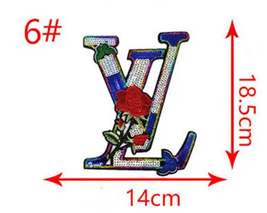 Модные вышитые буквы блестки декоративные наклейки дикая ручная ткань для поделок наклейки вышитый узор CA108 - Цвет: 6
