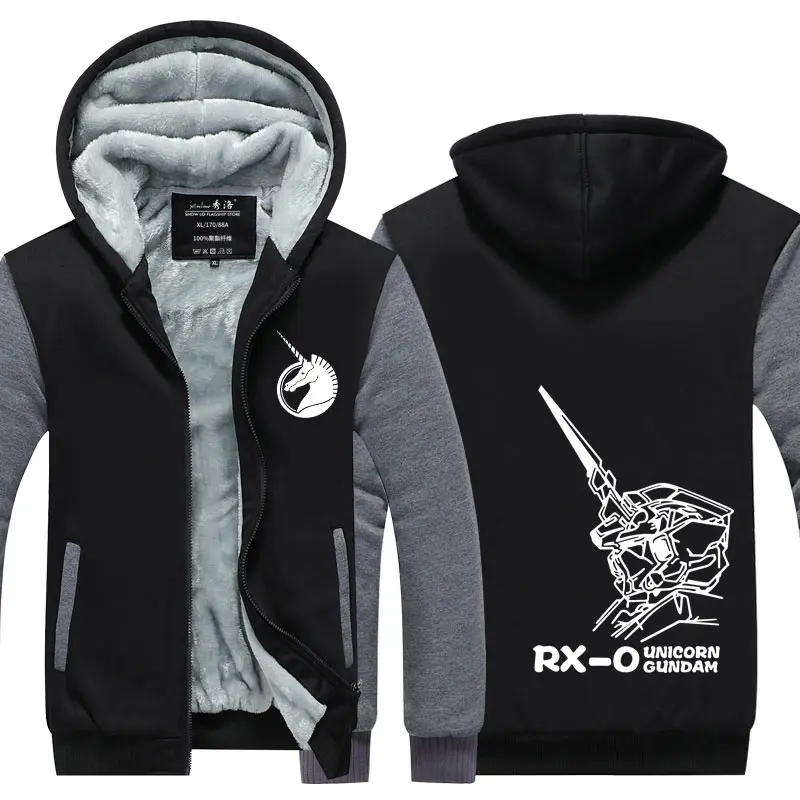 Fans Wear Unisex Winter Gundam Seed Printed Hoodie with Pocket At Night Casual Coat Movie Cosplay Costume Hoodies