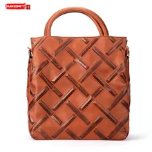 HANSOMFY винтажные женские сумки первый слой из воловьей кожи женская сумка на плечо женская кожаная сумка растительного дубления