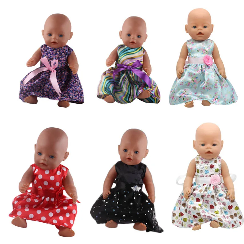 Платье Luckdoll с принтом и бантом на поясе для 43 дюймовой американской куклы лучший