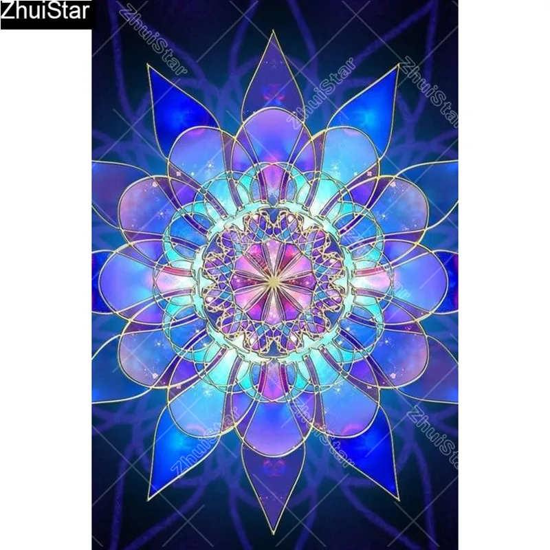 

Full Square 5D DIY Diamond Painting "Blue crystal flower" Embroidery Cross Stitch Mosaic Home Decor Gift CJ18
