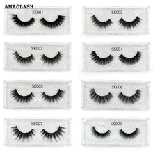 AMAOLASH накладные ресницы 3D шелковые ресницы объем искусственный норковый ресницы веганские безжалостные полосы ресницы густые ресницы