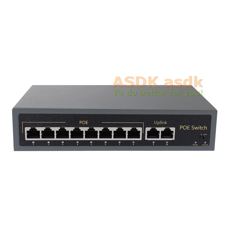 Коммутатор POE 8 + 2 портов 10/100 м IEEE802.3af 120 Вт 48 В выключатель питания через Ethernet для ip