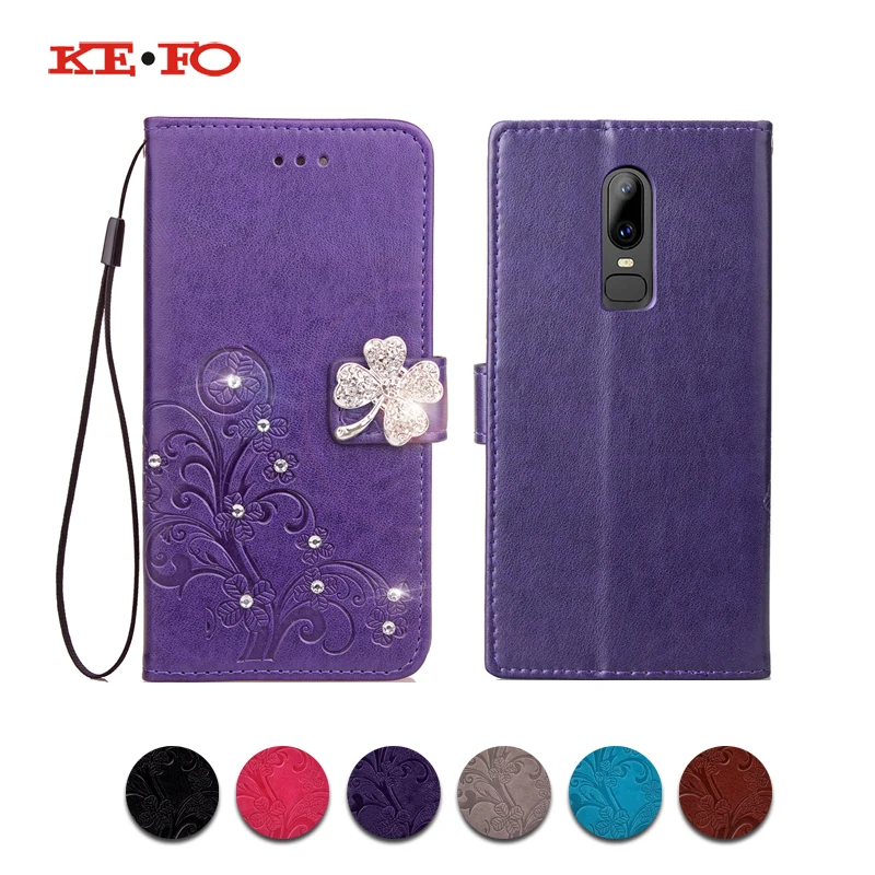 

KEFO Magnetic Wallet Phone Case For OnePlus 6 One Plus 6 Luxury Glitter Diamond Cover For OnePlus 3 3T 5 5T Book Style Coque