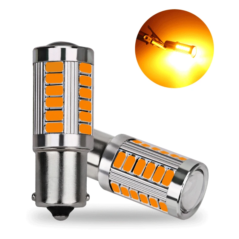 

Urbanroad 2Pcs 1156 5630 5730 BA15S 21W 33 Smd led Car Strobe Brake Bulbs Lights Reverse Daytime Lamps Red Yellow White 12V