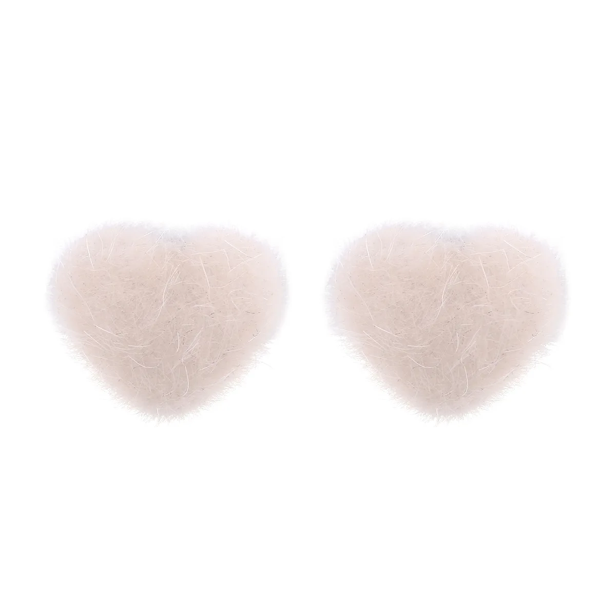 White 3UMeter женские серьги корейские серьги-гвоздики с красным сердцем милые модные простые серьги с меховым шаром назначение подарок для девушки - Окраска металла: White