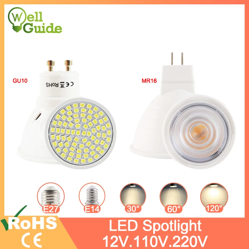 

Dimmable Led Lamp MR16 E27 GU10 E14 MR11 LED Spotlight 6W 7W 8W 220V AC12V Spot LED Bulb Light Lampada Bombillas cold warm white