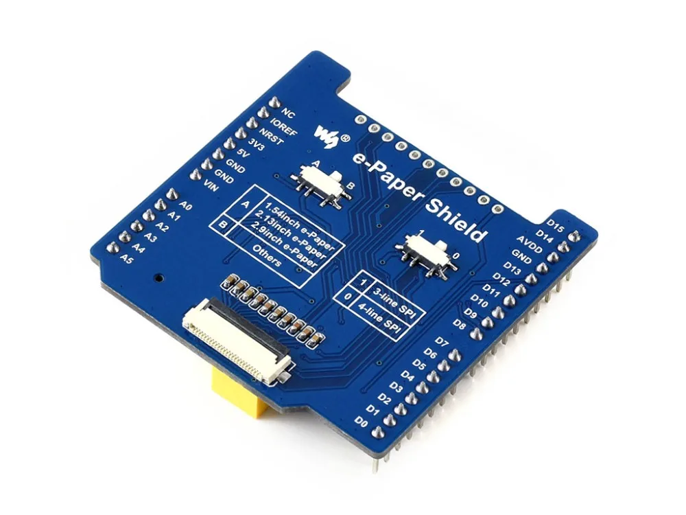 Waveshare Universal e-Paper Driver Shield for NUCLEO/Ard, supports various Waveshare SPI e-Paper raw panels