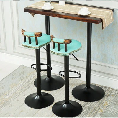 15%Bar table bar chair solid wood high stools long tables and chairs combination simple home bar American round table high table 15%Bar table bar chair solid wood high stools long tables and chairs combination simple home bar American round table high table