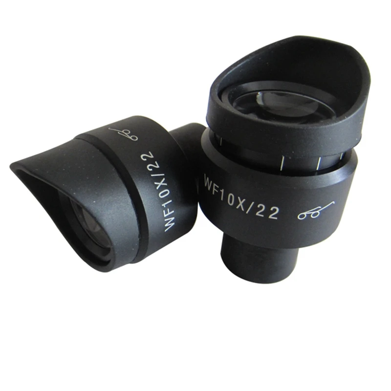 

2PCS WF10X Wide Field High Eye Point Eyepiece Lens Mounting Size 30 mm Field of View 22 mm with Eyecups for Stereo Microscope