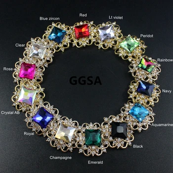 

GGSA 10pcs 32mm Rhinestone Button Vintage Red Navy Royal Black AB Clear Botone diy Apparel browband wedding Crystal Centerpieces