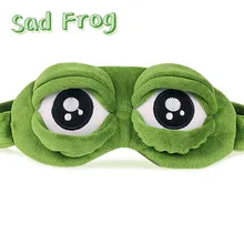 3D Sad Frog Sleep Mask Rest Travel Relax Sleeping Aid Blindfold Ice Cover Eye Patch Sleeping Mask Case Anime Cosplay Costumes
