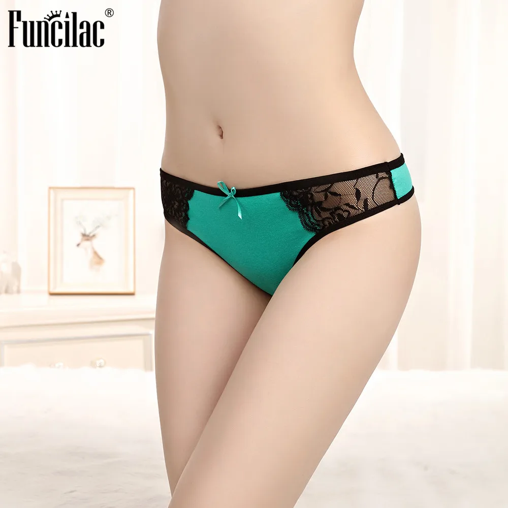 FUNCILAC Lace Transparent G String Sexy For Women Ladies Underwear Thong String Seamless Underpant Low Waist Bikini 1 Piece