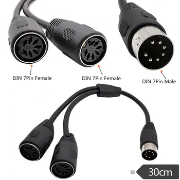 

0.3m MIDI DIN 7-Pin Splitter Y Adapter Cable 7 pin 1 to 2 10pcs/lot