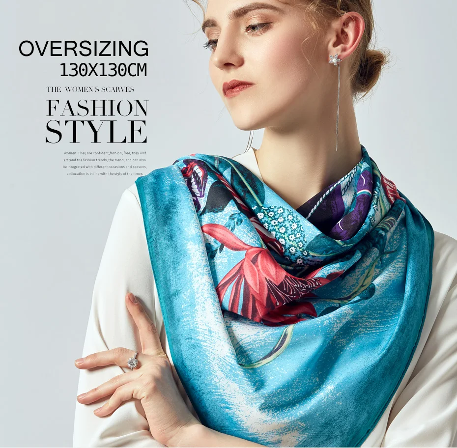 1 scarf female silk luxury brand