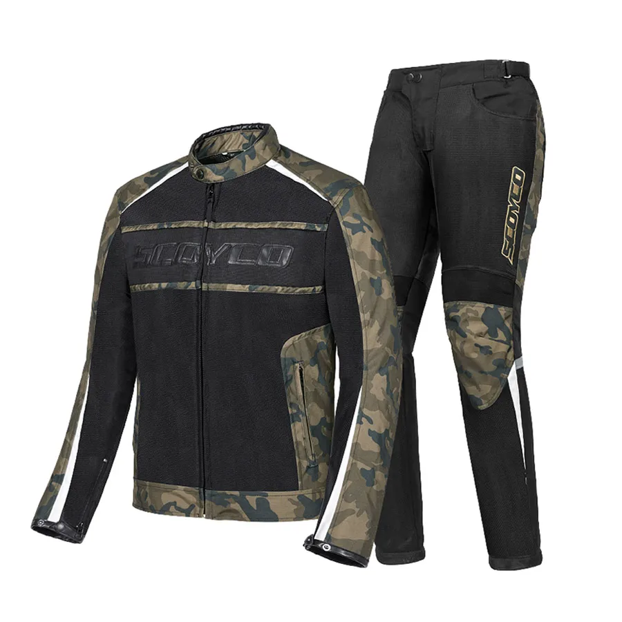 camouflage suits SCOYCO, камуфляжные мотоциклетные костюмы, водонепроницаемая куртка, штаны, противоударные гоночные костюмы, одежда для мотокросса, JK63& P057 - Цвет: camouflage suits