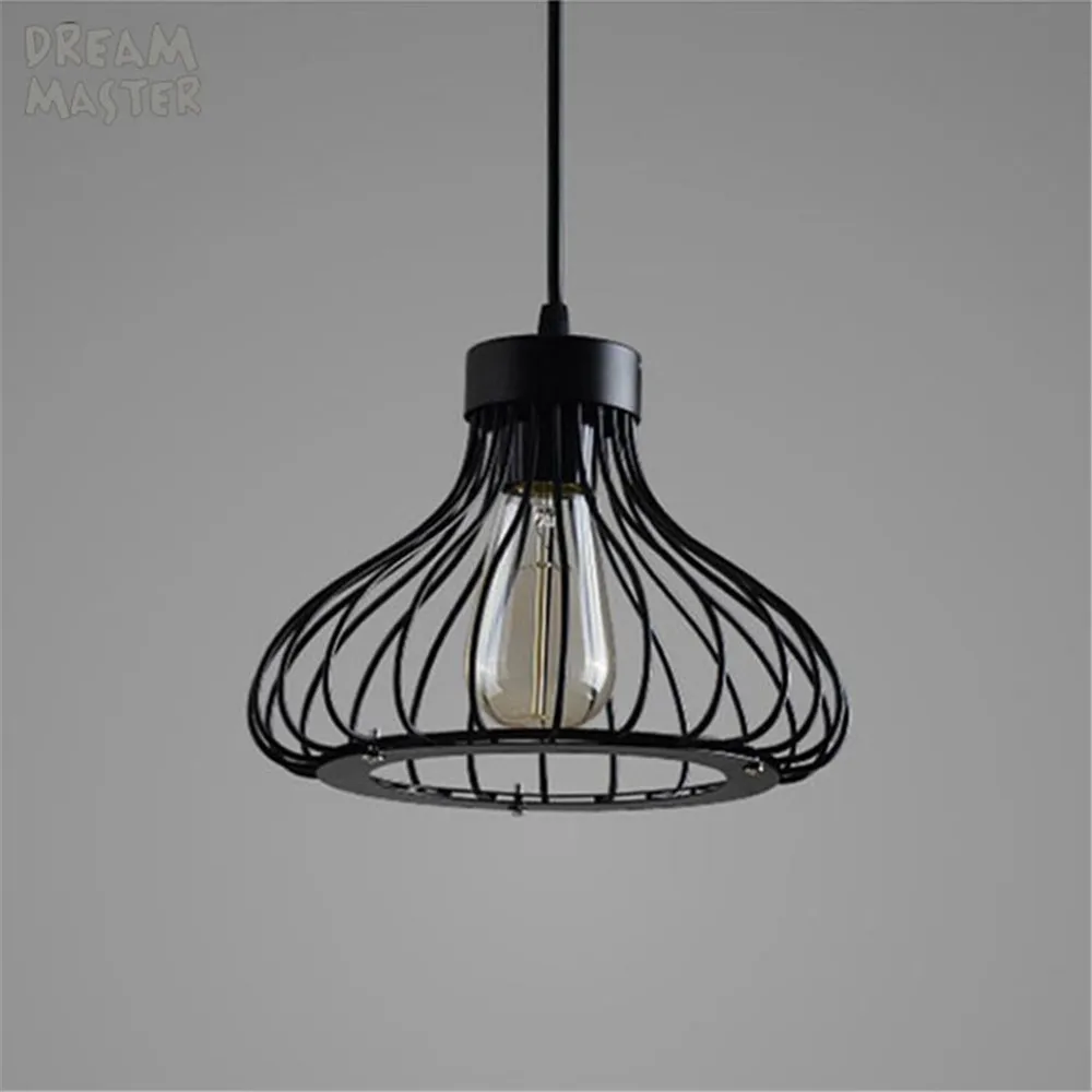 Минимализм подвесной светильник люстра черный провод клетка ing lustre de cristal sala