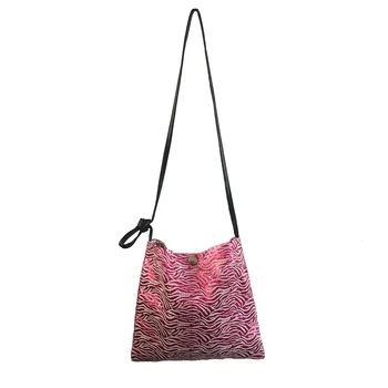 

Sequins Shoulder Bag Zebra Pattern Women Crossbody Bags Casual Striped Teen Girls Glitter Sling Bag Black White Blue Wholesale