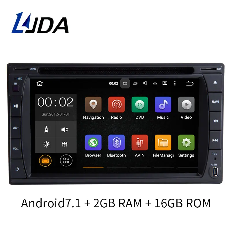 

LJDA Android 7.1 Car Radio 2 din DVD 1024x600 GPS Navigation WIFI Bluetooth 2 din Universal Stereo For Nissan VW Toyota Peugeot