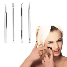 ISHOWTIENDA blackhead removedor de cravo 4 шт. прыщ, шрам, акне Экстра для удаления акне, набор инструментов для удаления прыщей
