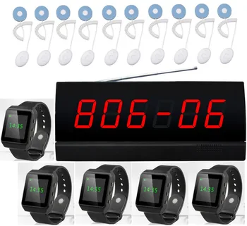 

Nurse call system,patients/old men call nurse,10pcs hand wire patient call bell + 1pc LED screen+5pcs watch pager,singcall pager
