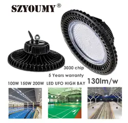 Szyoumсветодио дный Y led high bay UFO light 200 Вт черный круговой свет Склад Супермаркет В 277-100 в накладные lumina 5 лет гарантии