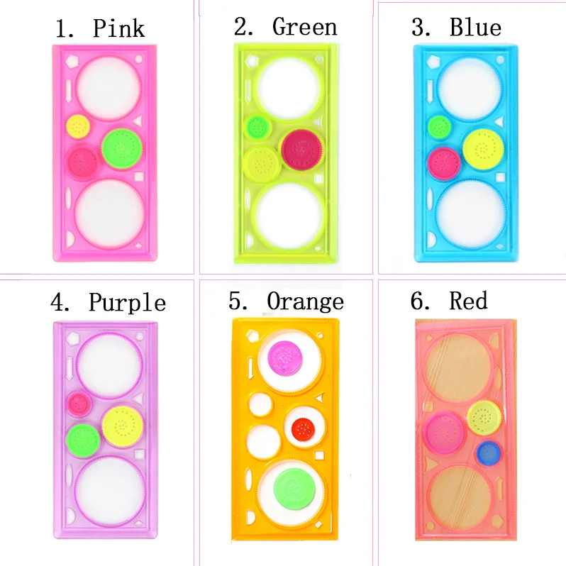 20 Cm Cute Diy Spirograph Ruler Kawaii Circle Puzzle Template Rulers For Kids Children Drawing Gift Creative Toy Stationery Aliexpress