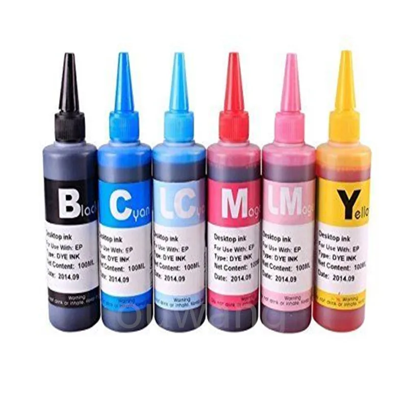 

6 x 100ml Quality Printer Refill to replace Epson Brother HP ink Bottles kit