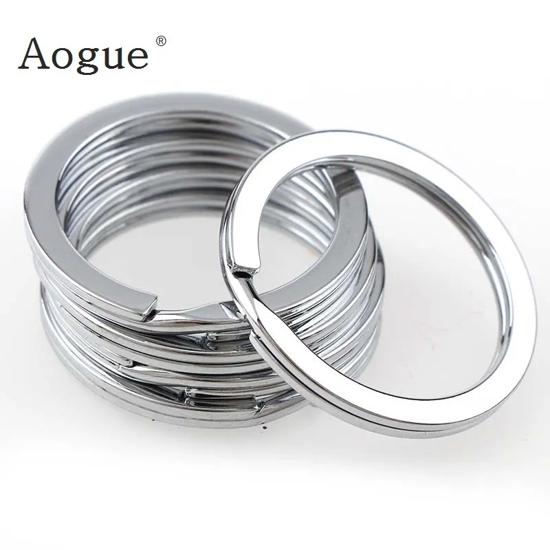 5x Strong Split Ring 15mm Keyring Silver Metal Alloy **UK SELLER