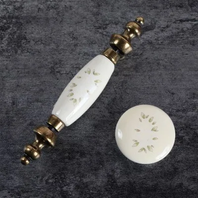 

3" Dresser Knobs Pull Ceramic Flower Drawer Pulls Handles Cabinet Knob Rustic Kitchen Furniture Handle Hardware Antique Bronze