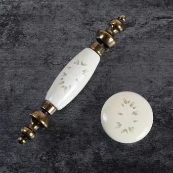 

3" Dresser Knobs Pull Ceramic Flower Drawer Pulls Handles Cabinet Knob Rustic Kitchen Furniture Handle Hardware Antique Bronze