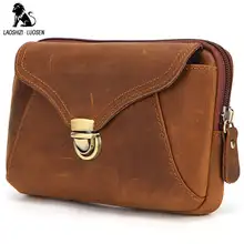 LAOSHIZI LUOSEN Crazy Horse Натуральная Кожаная поясная сумка винтажный дорожный сотовый телефон сумка поясной кошелек маленькие Поясные Сумки поясная сумка