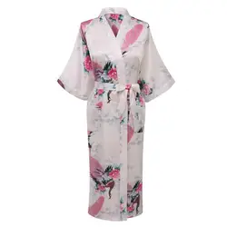 Белые летние Для женщин кимоно халат Для ванной Халат пижамы район Для ванной платье Ночная рубашка Пижама размеры S и M ujer Pijama Размеры