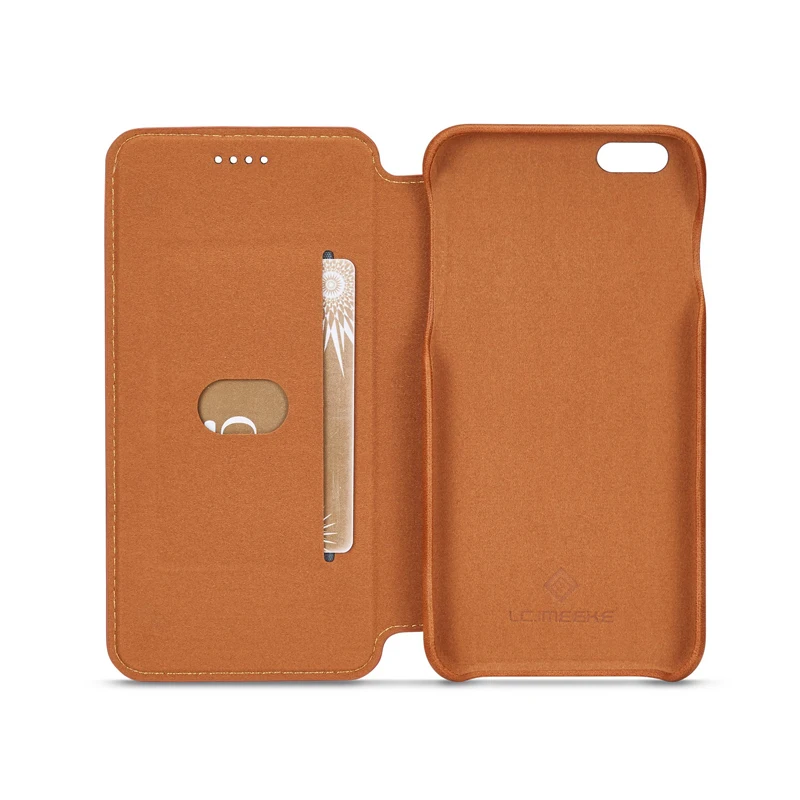 Funda para iPhone 6 6 s Funda de cuero de libro de lujo funda abatible para iPhone 6 s Plus funda de teléfono con tarjetero funda Capa