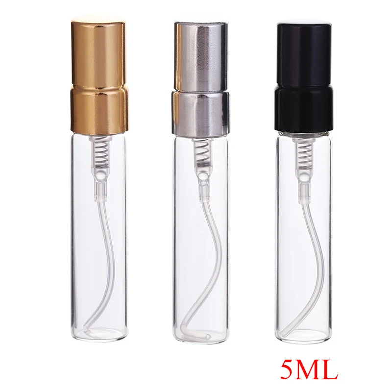 5ml 3 шт., 5 мл, 10 мл, многоразовый мини флакон-спрей для духов, Алюминиевый распылитель, портативный косметический контейнер для путешествий, флакон для духов - Цвет: 5ml